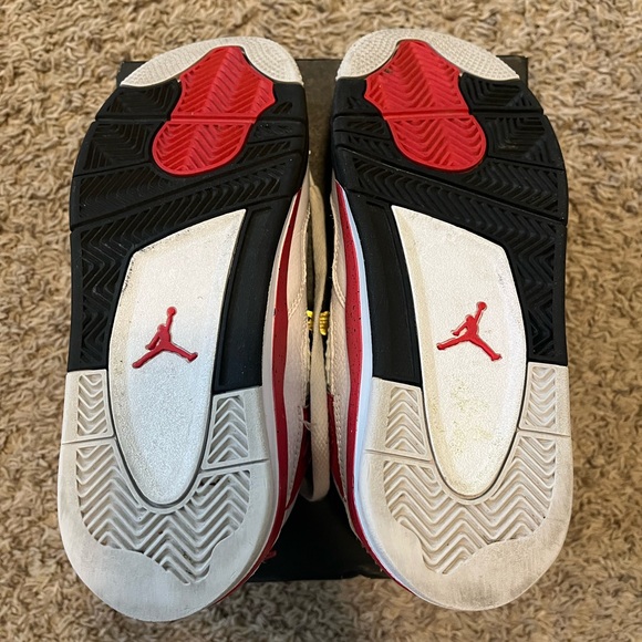 Jordan 4 Retro (PS) size 3Y White and Red Sneakers - Picture 6 of 6